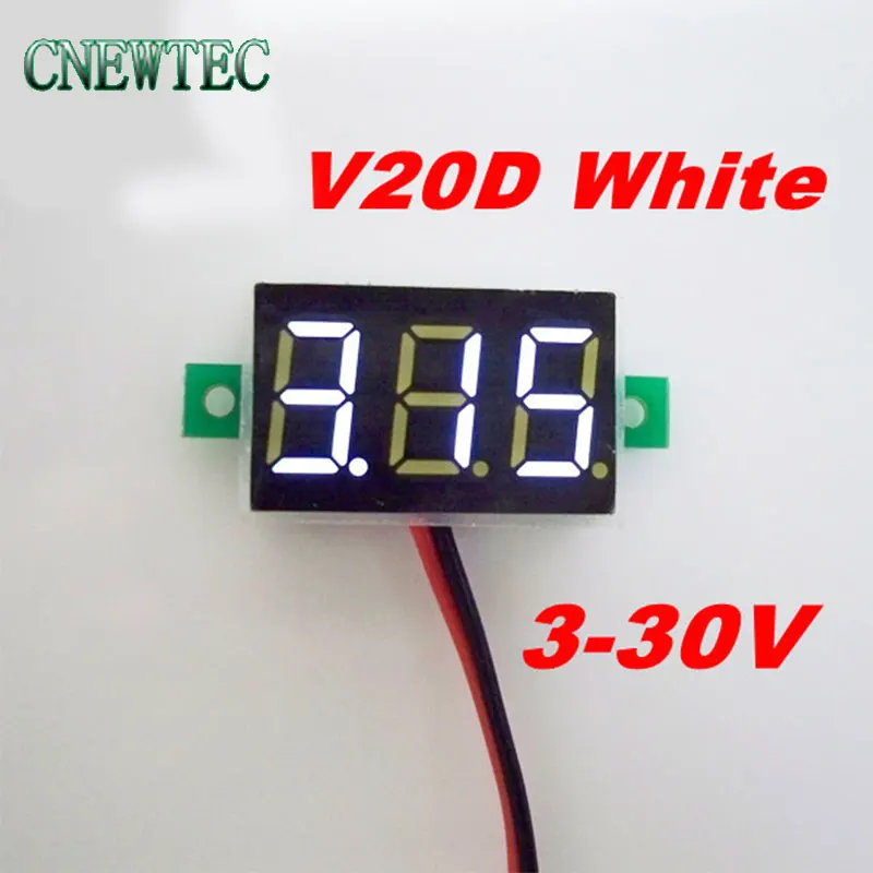 

V20D 3V~30V DC Digital Display Voltmeter Three Bit White 0.36 "LED Voltage Meter