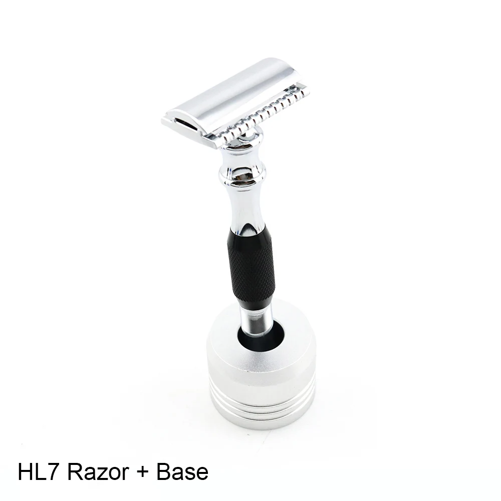 Безопасная бритва с двойными краями, бритва для бритья, черная ручная бритва, классический стиль, 12,7 см, длинная ручка, HL7, Lyrebird, новинка - Цвет: Razor base