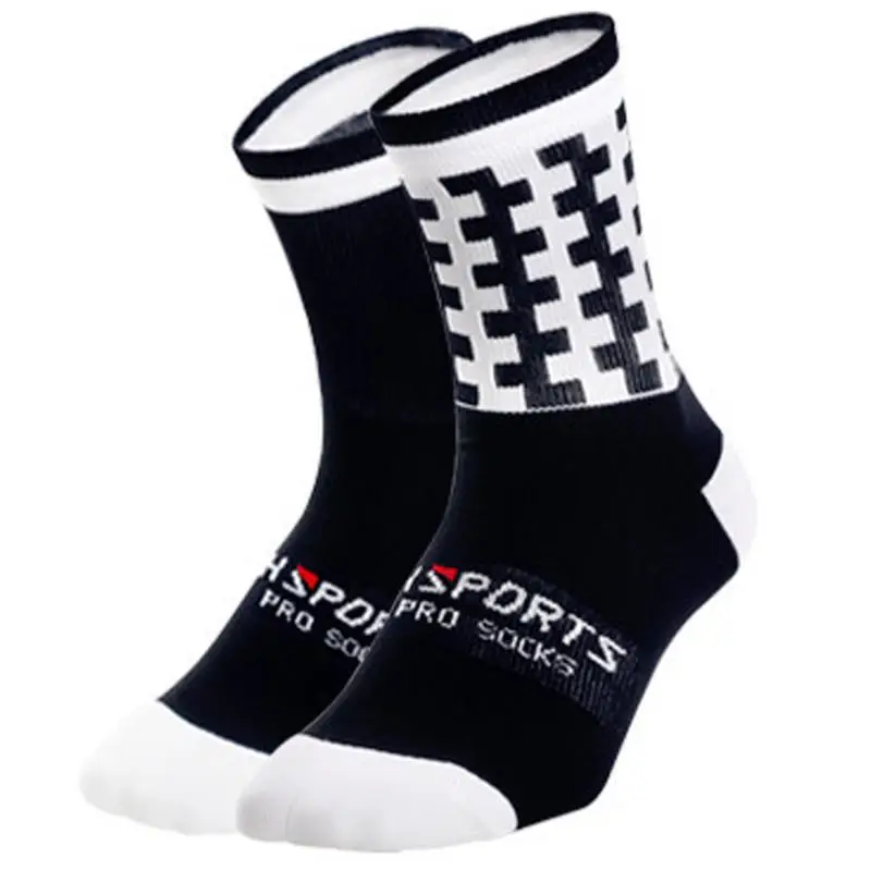 Профессиональные носки для велоспорта антибактериальные Гольфы спортивные носки для горного велосипеда гоночные носки для альпинизма дышащая спортивная одежда - Цвет: Black