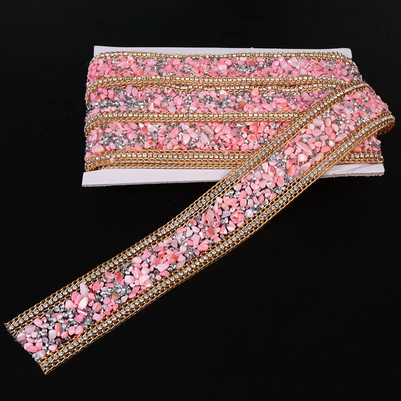 

SINUAN Crystal Rhinestone Chain Trimming Tape Rhinestones Hot-Fix Stone Crystal Garment Strass Applique Decorations For Clothes