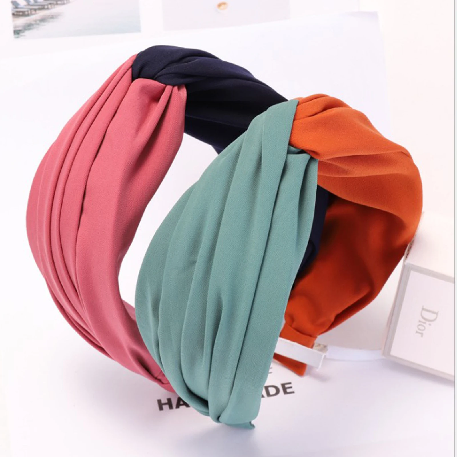 

New Arrival Women Hair Accessories Two Colors Patchwork Hairband Elastic Hair Band For Adult Headband Turban Factory Wholesale