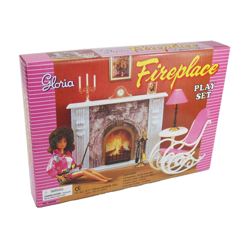 A fireplace for dolls Furniture for dolls. The fireplace is a chameleon Miniature 1/4
