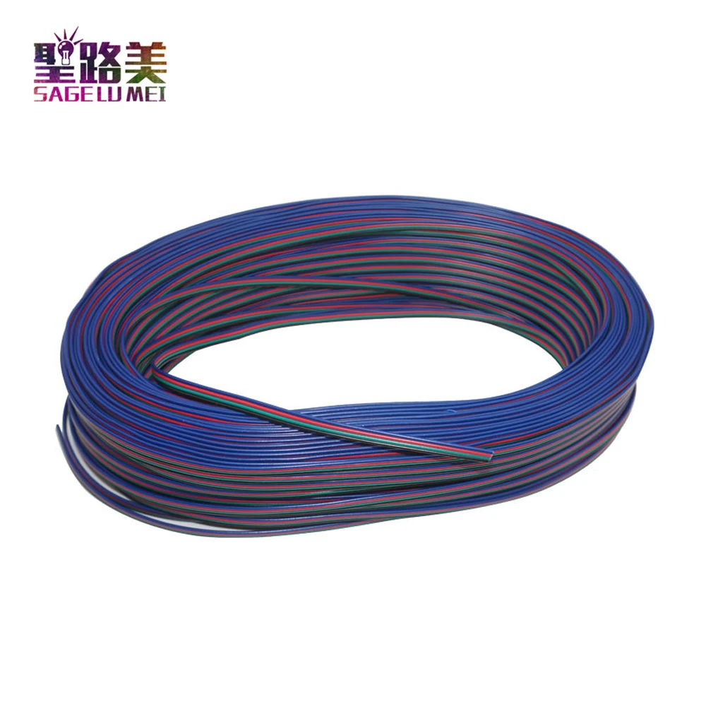 

100Meter/roll RGB 4-Pin Extension Connector Cable Cord For 3528 5050 2801 8806 APA102 LED Strip RGB+White/Black extended line