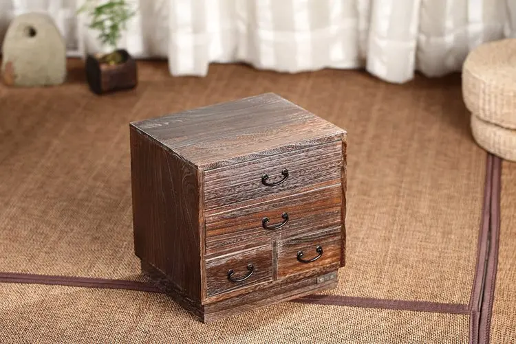 Japanese Antique Wooden 4 Drawer Cabinet Paulownia Wood Asian Traditional Furniture Living Room Small Storage Cabinet For Tea Japanese Antique Wooden 4 Drawer Cabinet Paulownia Wood Asian Traditional Furniture Living Room Small Storage Cabinet For Tea