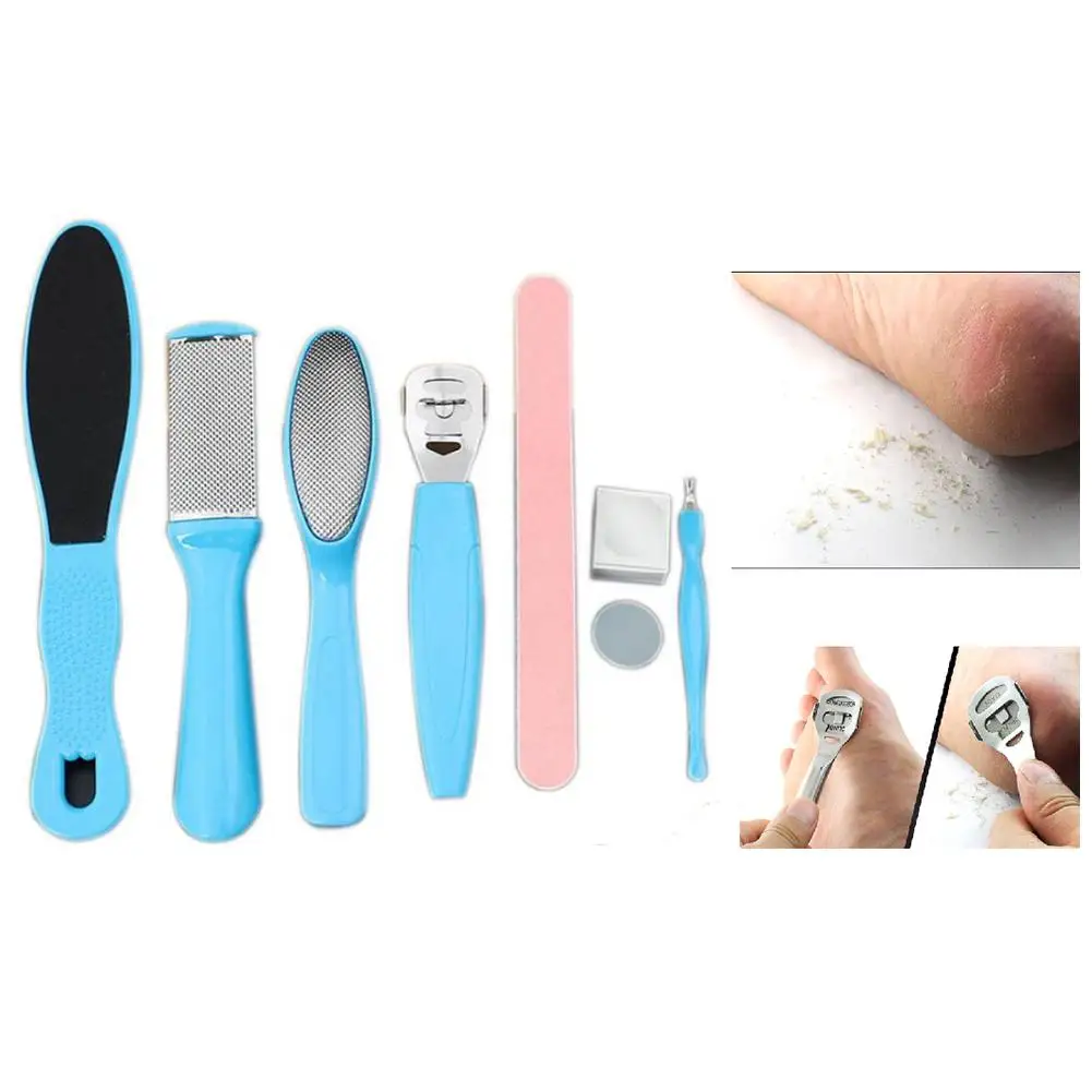 

8Pcs/Set Manicure Foot Care File Set Dead Hard Skin Callus Remover Scraper Pedicure Rasp Tools Feet Care Tool Kit