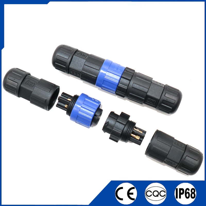 

1Pc 15A AC DC Waterproof Connector IP68 2/3/4/5/6/7/8/9/10/12Pin Female Male Connectors for Outdoor Fish Boat Led String Light