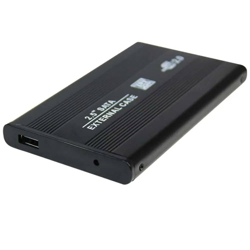 SHUOLE 2.5 Inch HDD External Enclosure Case Metal External Storage Box for Sata to USB 2.0 Hard Drive Disk with USB Cable SHUOLE 2.5 Inch HDD External Enclosure Case Metal External Storage Box for Sata to USB 2.0 Hard Drive Disk with USB Cable