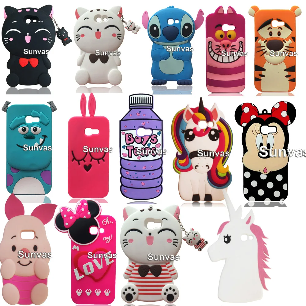 

A520 A720 3D Cartoon Soft Silicone Lucky Cat Stitch Sulley Minnie Phone Case Cover For Samsung Galaxy A5 2017 For Galaxy A7 2017