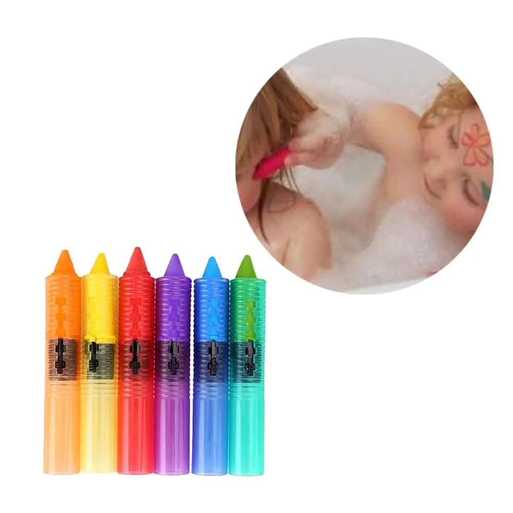 6 шт. моющийся ванный мелки Bathtime Plaything Младенческая безопасная цветная ручка