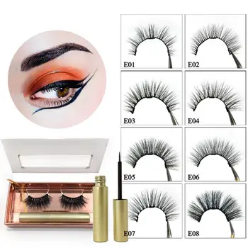 

1 Pair False Eyelashes Three-Magnetic Liquid Eyeliner Waterproof Natural Long Lasting Eyes Makeup