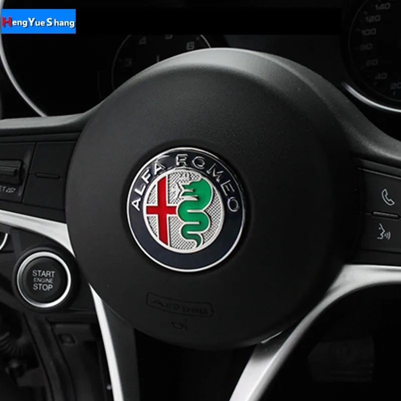 

1pcs 4cm for ALFA ROMEO 147 156 166 159 Giulia Stelvio 4C 8C GT Giulietta Steering Wheel Badge Emblem Stickers car Accessories