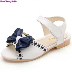 Haochengjiade новые детские Обувь для девочек сандалии Обувь для девочек Мягкая обувь без каблука принцессы из искусственной кожи Модная детская