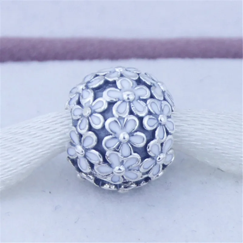 

Fits Pandora Bracelet Authentic 925 Sterling Silver jewelry Cherish Daisy Flower Field Clips Charm Beads DIY Jewelry Wholesale