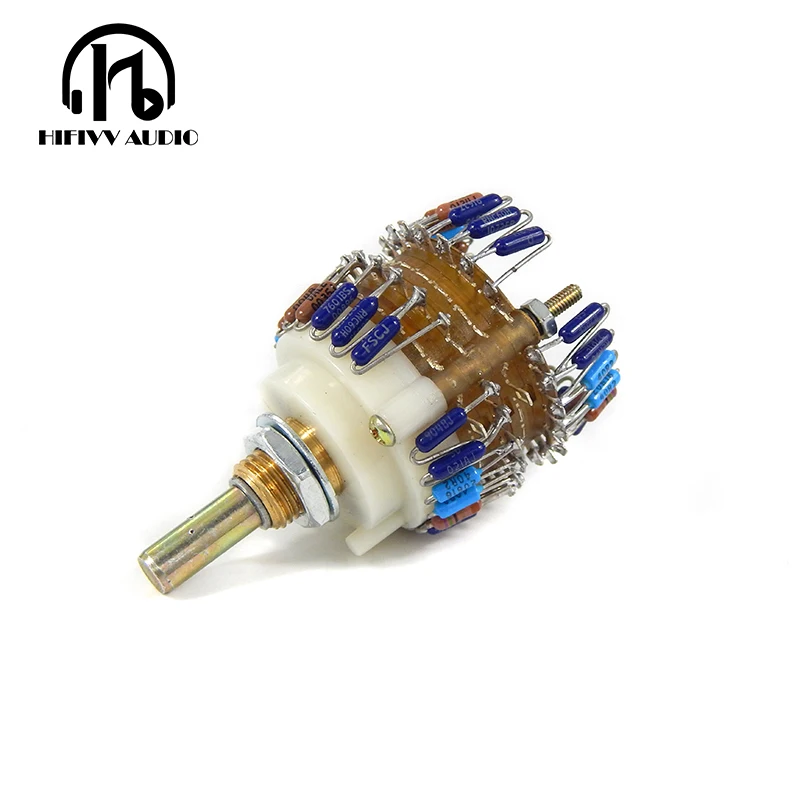 

2 channels Volume potentiometer 10K/50K/100K/250K/500K Dale 23 Step Attenuator for amplifier Better than alps
