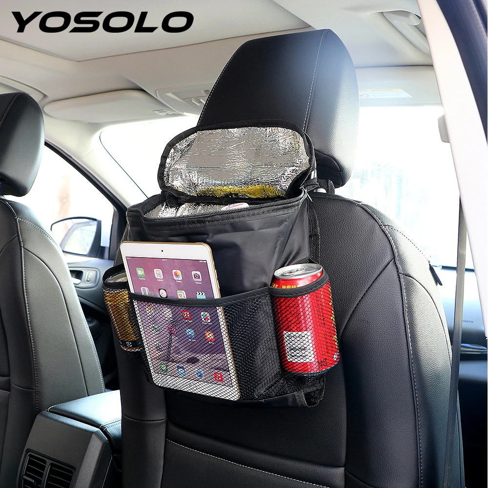 YOSOLO Car Seat Back Bags Car Organizer Backseat Storage Bags Heat Preservation Food Drink Holder Stowing Tidying Car Styling