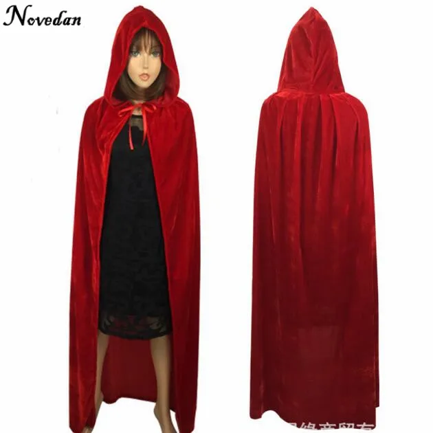 adult witch long purple green blue red black halloween capes hooded cloaks and halloween costumes for women men in anime costumes from novelty special use