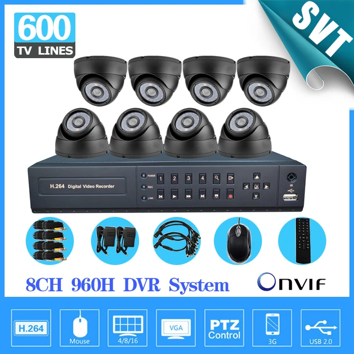Teate 8ch 960 H видеонаблюдения DVR NVR записи видеонаблюдения Системы ночь день купол безопасности Камера DIY видео Системы s 8-канальный sk-248