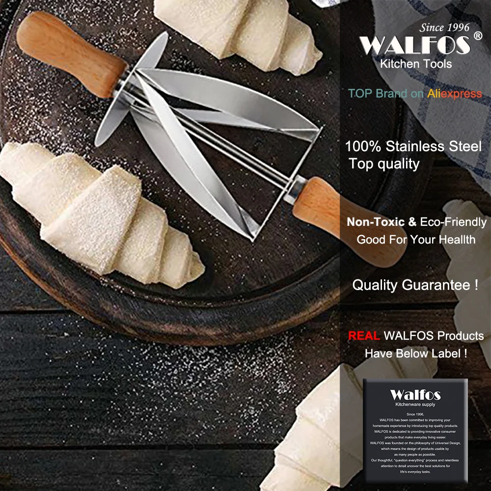Роликовый нож WALFOS из нержавеющей стали для изготовления Круассанов хлеба теста