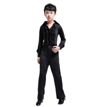 Юбка для латинских танцев для мальчиков, одежда для соревнований латинских танцев, профессиональное Танго, Румба, Самба, ча-ча, рубашки для латинских танцев, штаны, Одежда для танцев