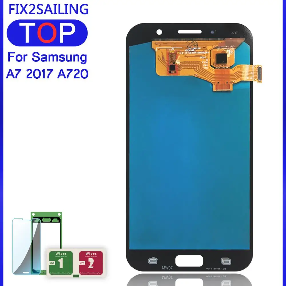 ЖК дисплей для Samsung Galaxy A7 2017 A720 A720F A720M OLED сенсорный экран дигитайзер в сборе