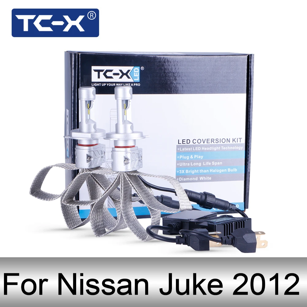 TC X 1 Pair LED H4 Headlight led Bulb For Nissan Juke 2012 High Low Beam Luxeon ZES car light H4