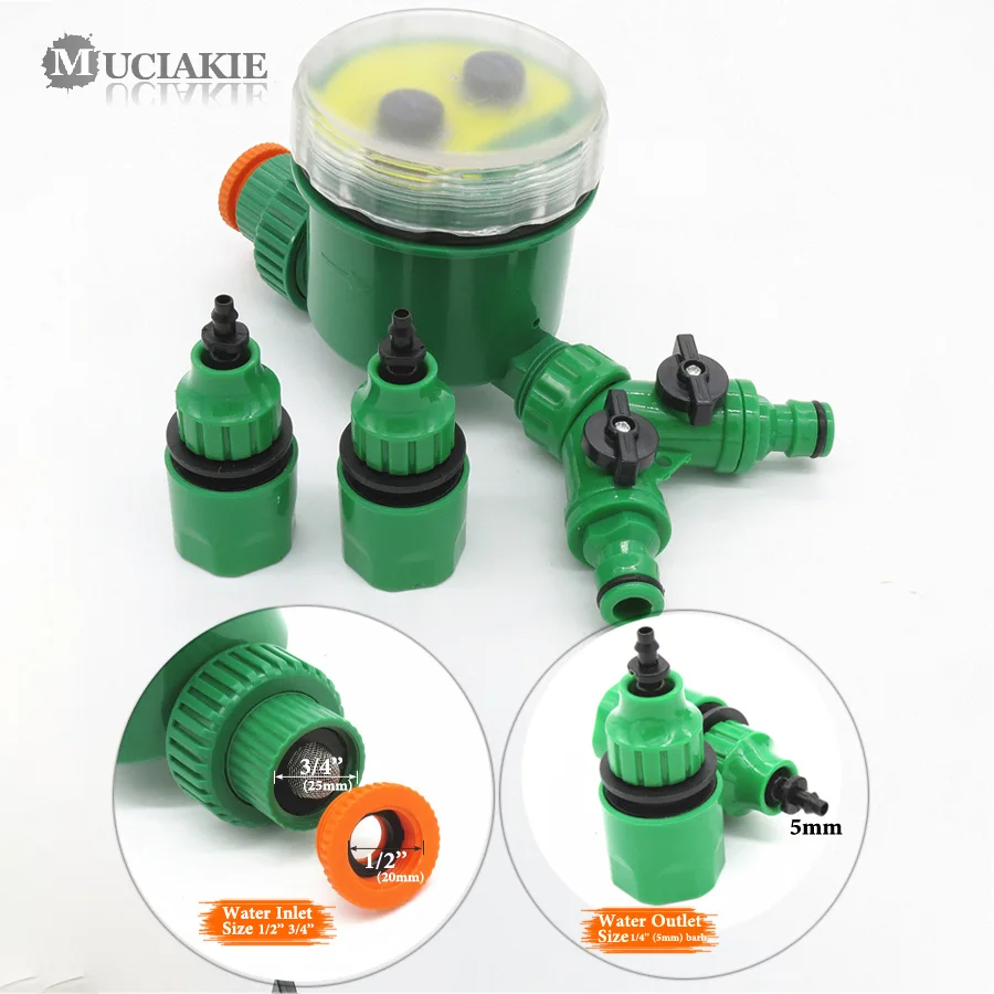 

Garden Water Timer with Quick Connector 2-Way 4-Way Fast Adaptor Garden Automatic Intelligent Electronic Irrigation Controller