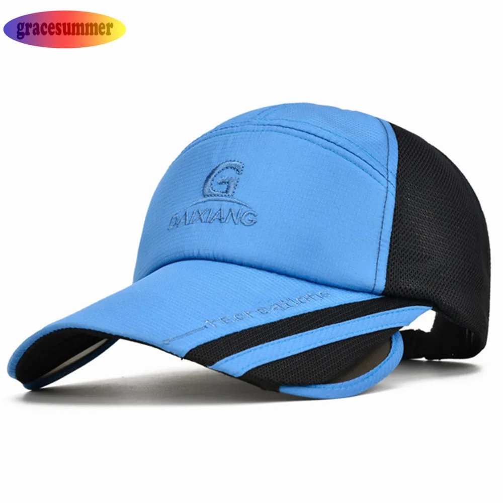 gracesummer New Summer Mesh Snapback Hat Sunscreen Spandex Elastic
