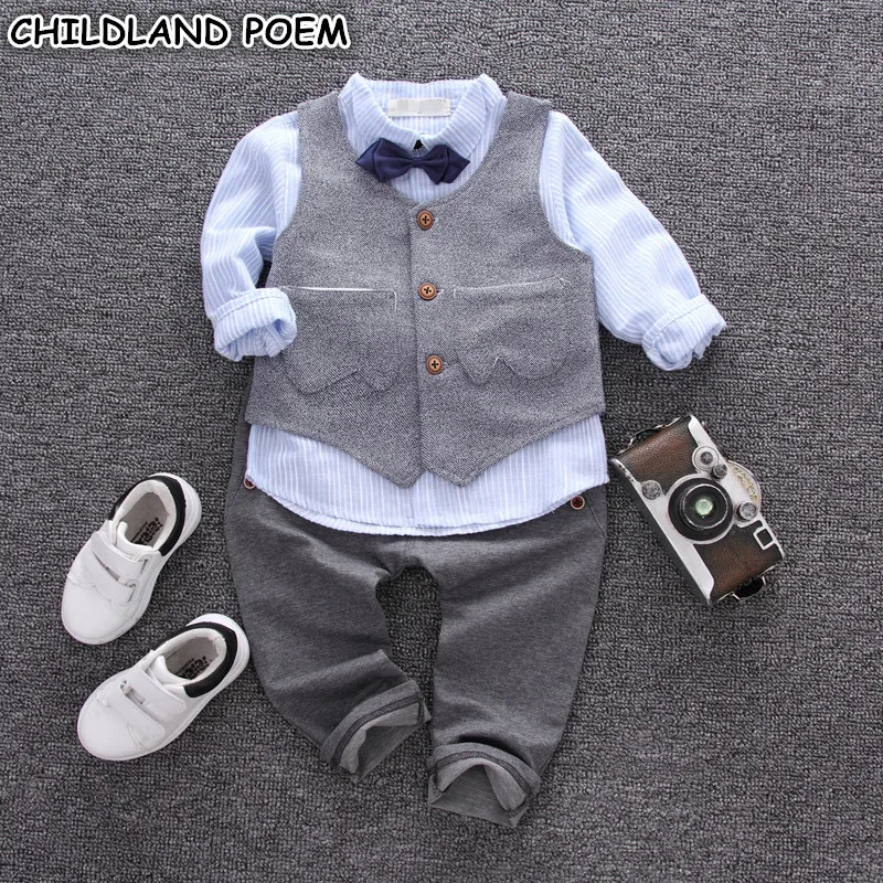Baby Boys Clothing Set Spring Formal Newborn Toddler Clothes Suits Baby Boys Outfits for 1 Year