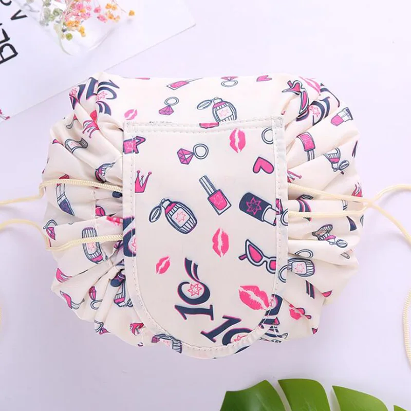 Новый цвет печати дизайн косметичка Drawstring макияж случае для женщин дорожный Макияж Организатор сумка для хранения туалетные