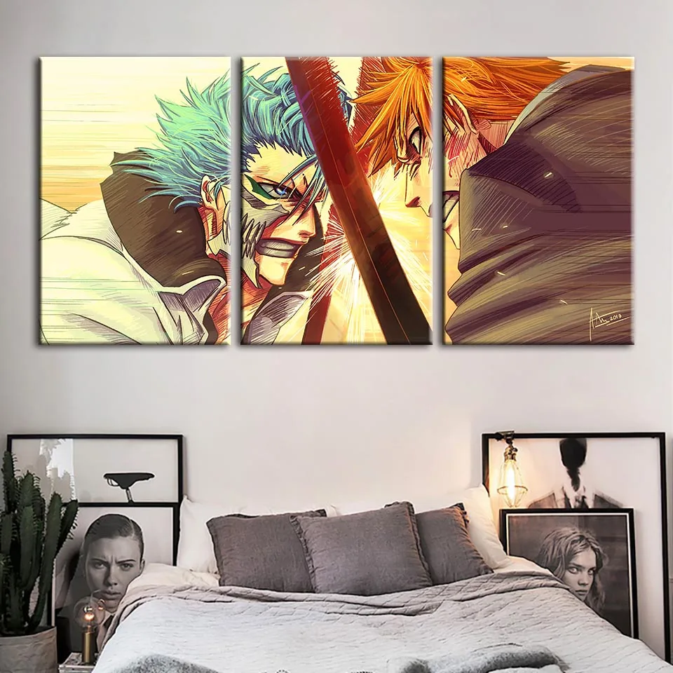 Настенное искусство HD принты холст отбеливатель Grimmjow Ichigo картина аниме