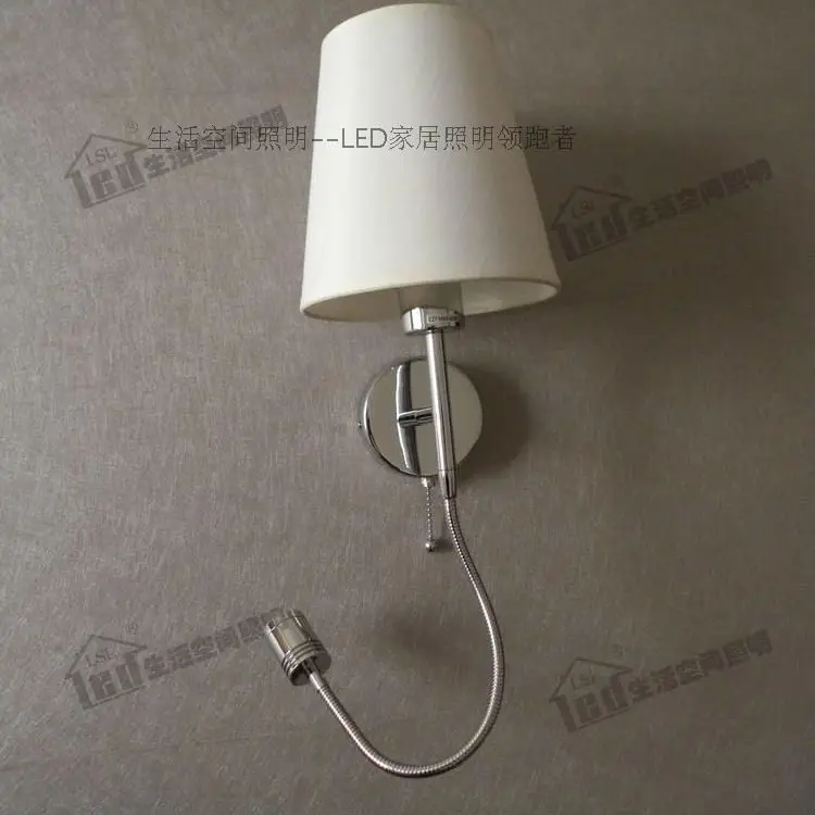 

Latest Style Bedroom Light Wall/4 Stages Switch Design/Color and Shape of Fabric Shade Optional/Version with wall plug available
