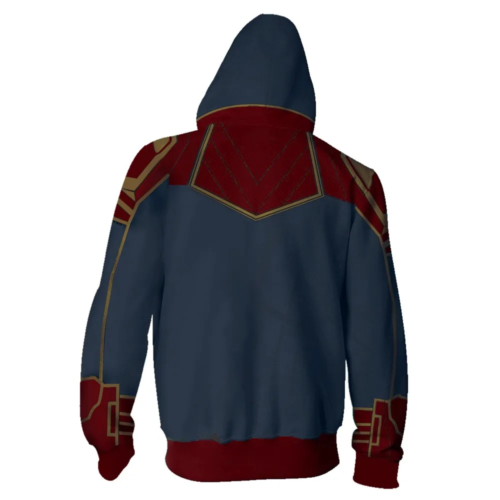 Moive Avengers Endgame Captain Marvel Carol Danvers Cosplay Costume Hoodie Avengers: Infinity War - Part II Sweatshirt Jacket