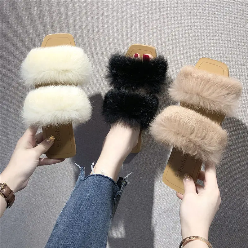 

Rivets Studs Flat Slippers Leisure Outside Low Female Summer 2019 Modis Furry Slides Ladies Rubber Leather Sliders Decorate