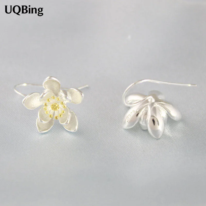 

Fashion Craft Flower 925 Silver Drop Earrings Flower Silver Earrings Jewelry Wholesale Free Shipping