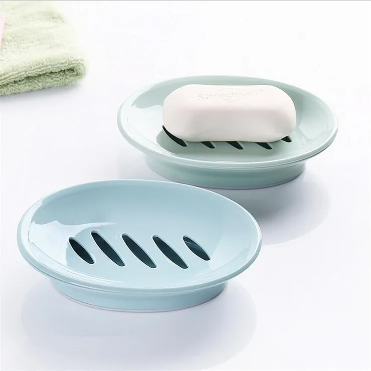 

3 Colors Bathroom Soap Dish Plastic Soap Storage Box Holder Dish Drainer Bathroom Container
