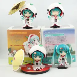 1 комплект 4 шт./компл. милое Nendoroid Снежная Мику клубника белое кимоно Ver. Игрушки-фигурки Хацунэ ПХВ Мику