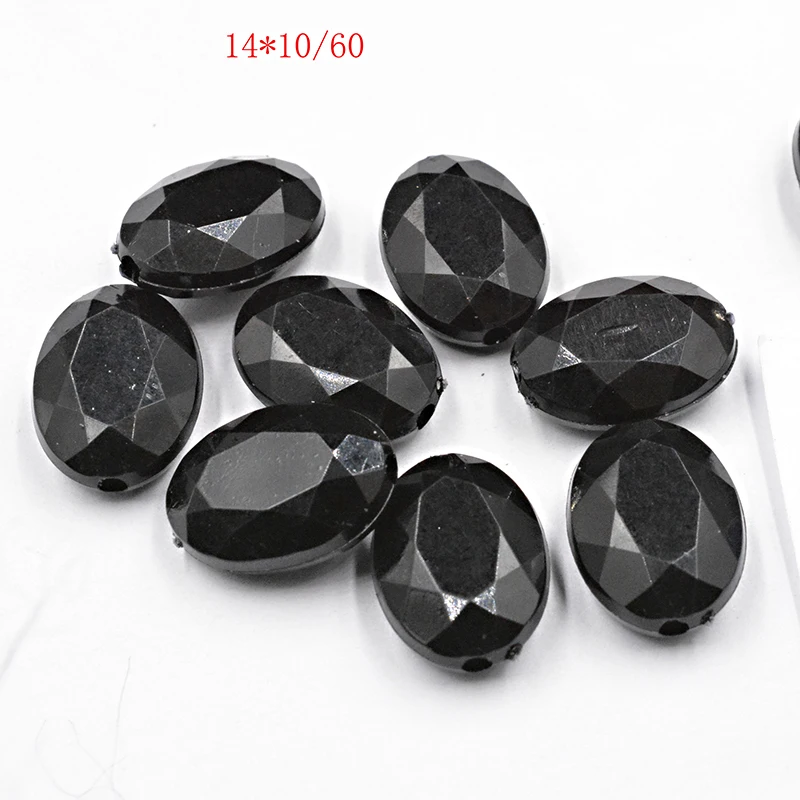 

FLTMRH 10pcs 14*10mm Random Black Color Acrylic Spacer Beads Oblate For Jewelry Making DIY Findings Fit Bracelets Necklaces