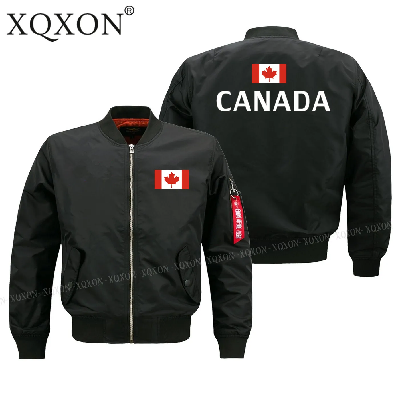 

XQXON-Bomber Jacket new Military pilot man Coats Jackets Canada flag design men jackets top J171
