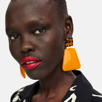 

Trendy ZA Resin Drop Earrings For Women Wedding Jewelry Boho Geometric Pendant Statement Dangle Earrings Bijoux UKEN