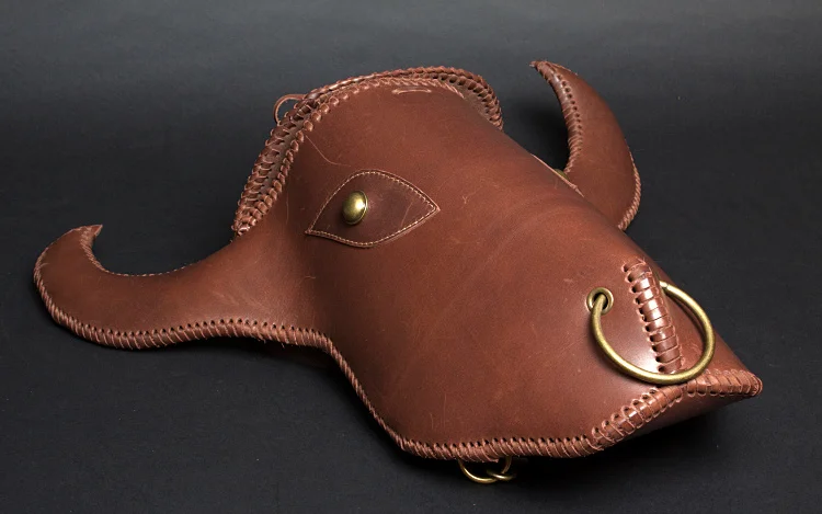 Винтажный Мужской рюкзак ручной работы из натуральной кожи, кожаный мужской рюкзак Crazy Horse, тотемные сумки с головой быка