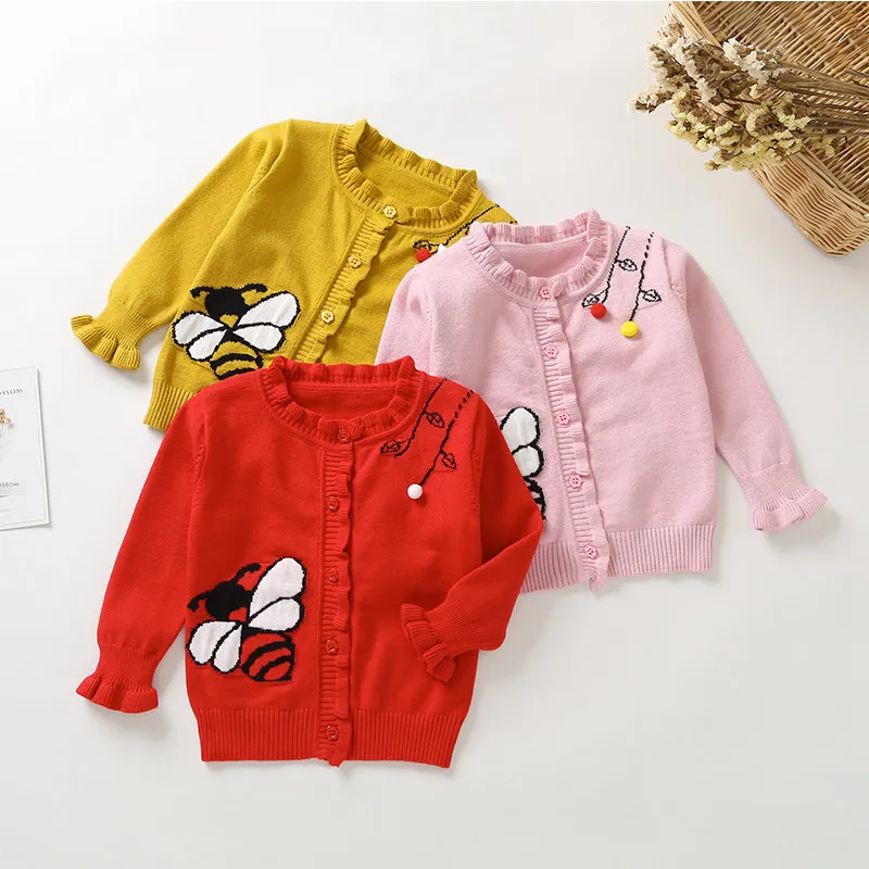 

Fashion Girl Sweaters Children Knitted Cardigan Sweater Autumn Winter Outer Wear 2018 New Children's Clothing Girl Tops 1-5Y N