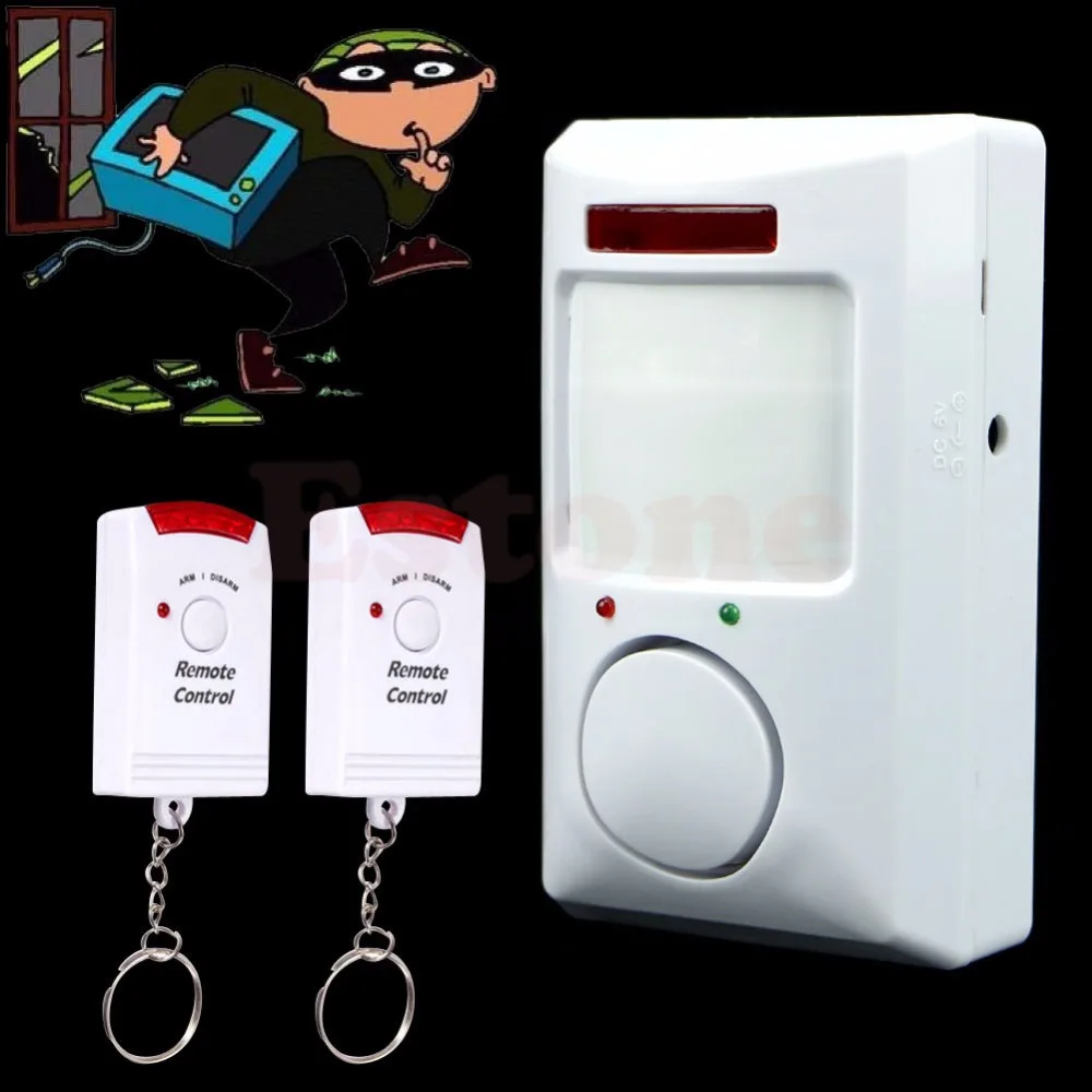 

Shed Home Garage Caravan Wireless Pir Motion Sensor Alarm + 2 Remote Controls