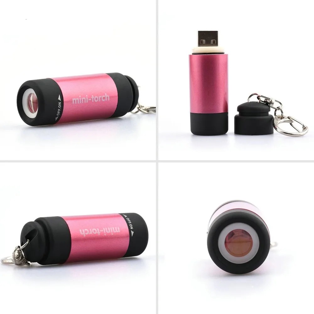 Светодиодная лампа usb charg 0,3 W 25lm портативный светодиодный мини-фонарик USB Перезаряжаемый брелок синий зеленый, красный, фиолетовый 3,0