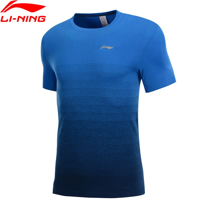 

Li-Ning Men Running Series Knit T-Shirt Seamless Nylon Polyester Breathable LiNing Fitness Sports Tee Tops ATSP027 CJFM19