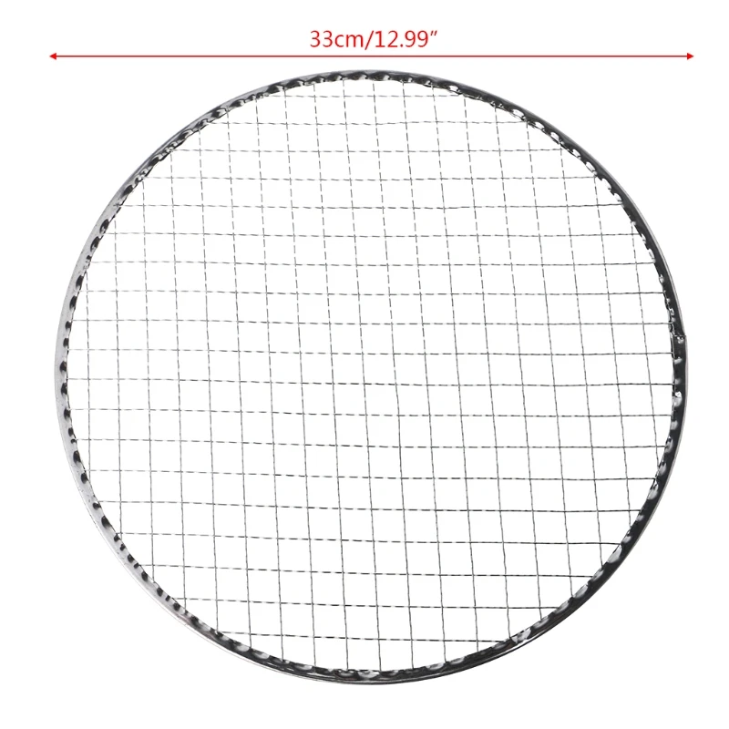VFGTERTE 26/28/30/33cm BBQ Grill Round Grilling Meshes kitchen Outdoor Camping Vegetables Fish Seafood Cooking BBQ Tools