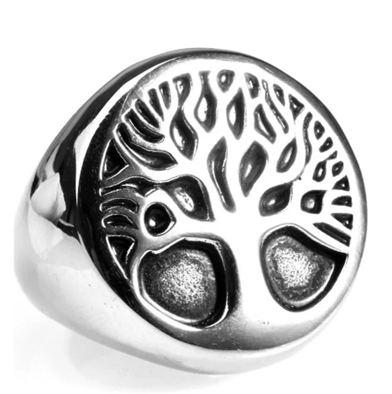 

HIP Hop Punk Men Silver Tree Of Life Ring Casting Life Tree Rings For Men Ring Jewelry Bague Homme Classic Accessories Jewelry
