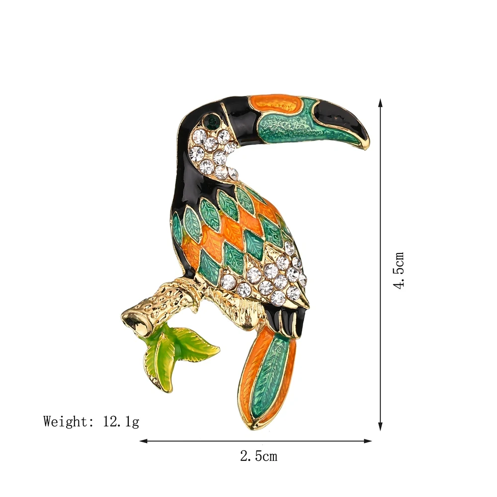 Terreau Kathy Toucan Броши с птицами красочные эмалированные Стразы Кристалл для женщин тренд Пеликан птица брошь булавки ювелирные аксессуары