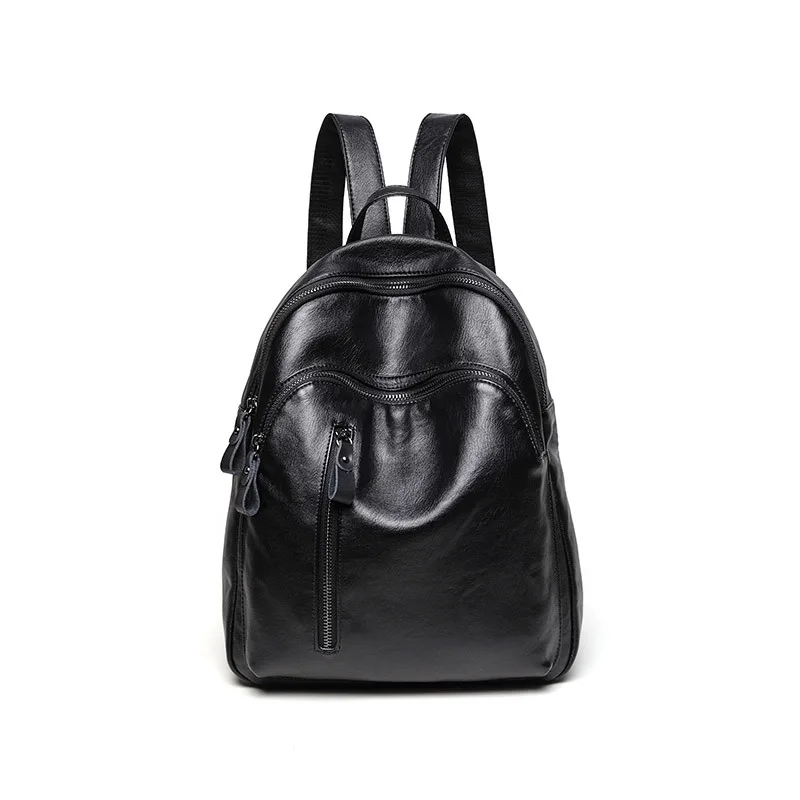 

New Korean fashion wild Leather leather backpack women luxury brand women's travel bag Sheepskin soft leather school bag