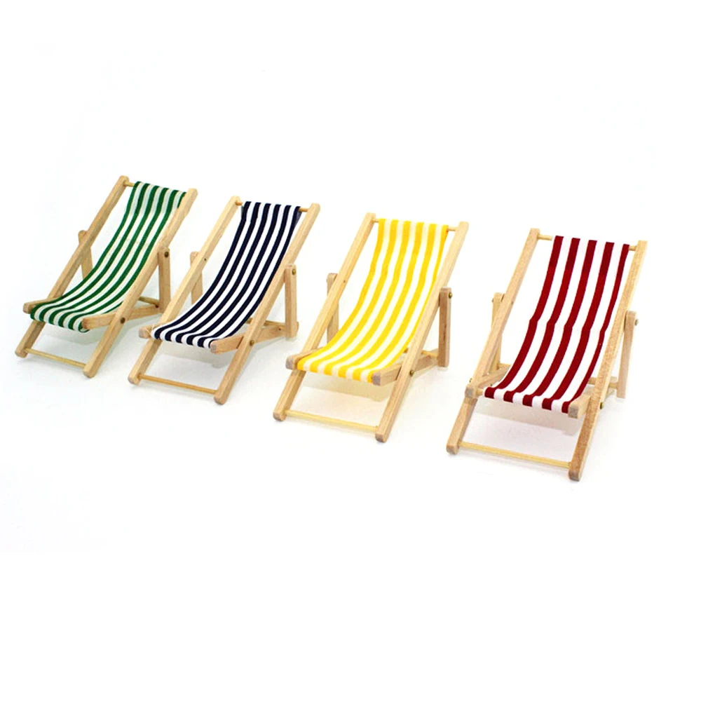 1:12 Mini Doll Foldable Stripe Wood Beach Chair Dollhouse Sunbathing Lounge Chair Recliner Furniture Accessories for Barbie Toy 1:12 Mini Doll Foldable Stripe Wood Beach Chair Dollhouse Sunbathing Lounge Chair Recliner Furniture Accessories for Barbie Toy