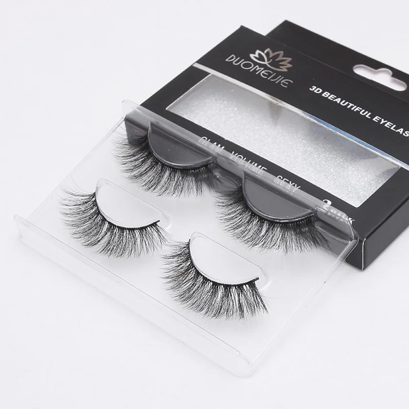 Thick False Eyelashes Set Natural Long Lashes Makeup Fake Eyelashes Reusable 3D Mink Lashes Eyelash Extension Makeup 2 Pairs